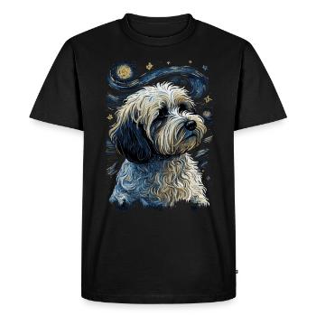 Havanese Starry Night - Men's Premium Organic T-Shirt - black - Front - Nico (187cm)