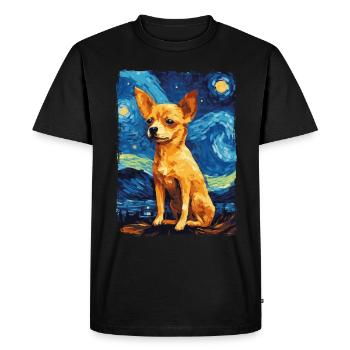 Chihuahua Starry Night - Men's Premium Organic T-Shirt - black - Front - Nico (187cm)