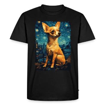 Chihuahua Starry Night - Men's Premium Organic T-Shirt - black - Front - Nico (187cm)