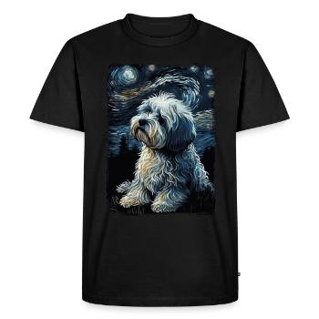 Havanese Starry Night - Men's Premium Organic T-Shirt - black - Front - Nico (187cm)