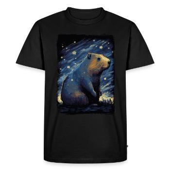 Capybara Starry Night - Men's Premium Organic T-Shirt - black - Front - Nico (187cm)