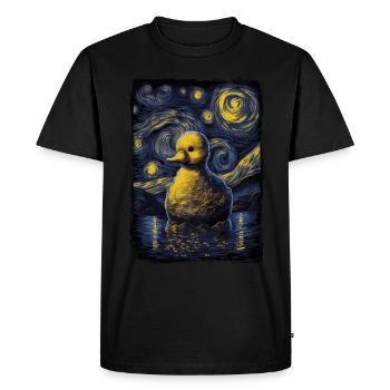 Rubber Duck Starry Night - Men's Premium Organic T-Shirt - black - Front - Nico (187cm)