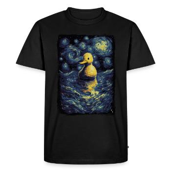 Canard en caoutchouc Nuit étoilée - T-shirt Premium bio Homme - noir - Devant - Nico (187cm)
