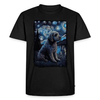 Lagotto Romagnolo Nuit étoilée - T-shirt Premium bio Homme - noir - Devant - Nico (187cm)
