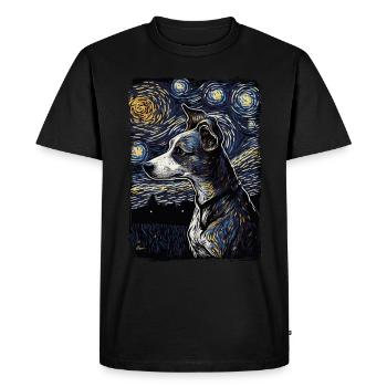 Italian Greyhound Starry Night - Men's Premium Organic T-Shirt - black - Front - Nico (187cm)