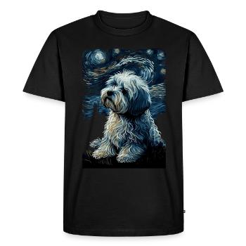 Havanese Starry Night - Men's Premium Organic T-Shirt - black - Front - Nico (187cm)