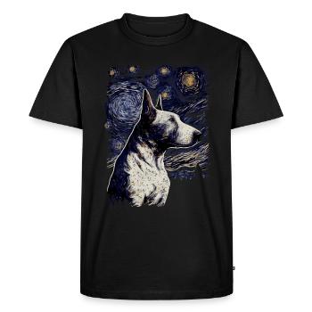 Bull Terrier Starry Night - Men's Premium Organic T-Shirt - black - Front - Nico (187cm)