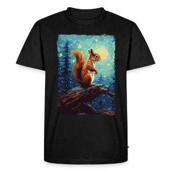 Écureuil Nuit étoilée - T-shirt Premium bio Homme - noir - Devant - Nico (187cm)