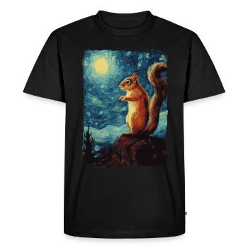 Écureuil Nuit étoilée - T-shirt Premium bio Homme - noir - Devant - Nico (187cm)