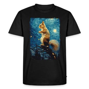 Écureuil Nuit étoilée - T-shirt Premium bio Homme - noir - Devant - Nico (187cm)