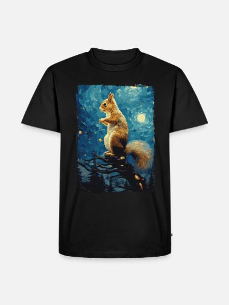 Eichhörnchen Starry Night - Männer Premium Bio T-Shirt - Schwarz