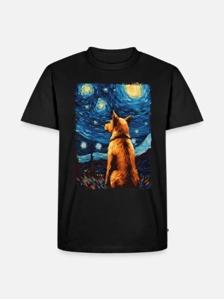 Schäferhund Starry Night - Männer Premium Bio T-Shirt - Schwarz
