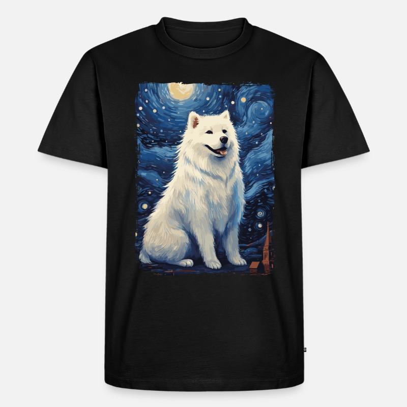 Samoyed Starry Night - Men's Premium Organic T-Shirt - black