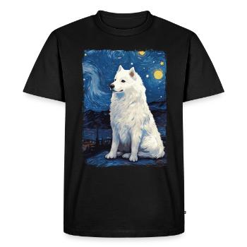Samoyed Starry Night - Men's Premium Organic T-Shirt - black - Front - Nico (187cm)