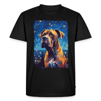 Presa Canario Starry Night - Men's Premium Organic T-Shirt - black - Front - Nico (187cm)
