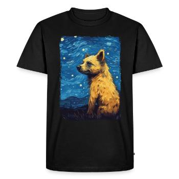 Hyène Nuit étoilée - T-shirt Premium bio Homme - noir - Devant - Nico (187cm)