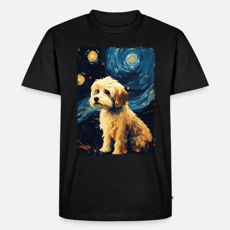 Havaneser Starry Night - Männer Premium Bio T-Shirt - Schwarz