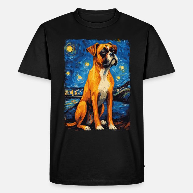 Boxer Starry Night - Männer Premium Bio T-Shirt - Schwarz