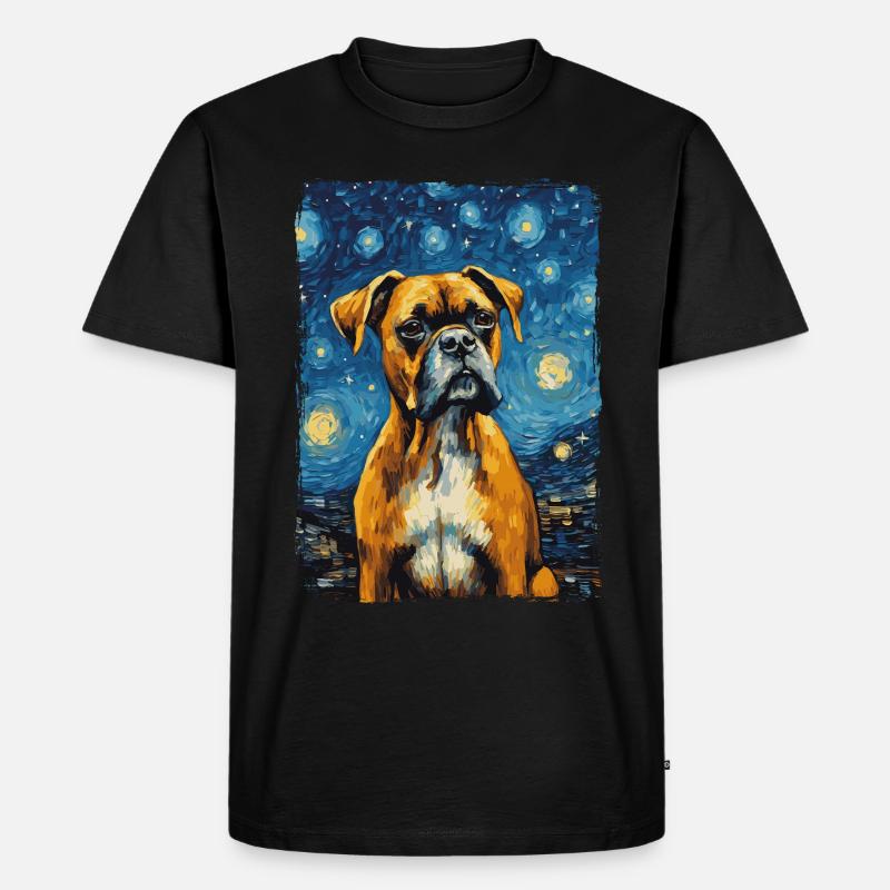 Boxer Starry Night - Männer Premium Bio T-Shirt - Schwarz