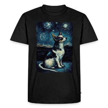 Chihuahua Starry Night - Men's Premium Organic T-Shirt - black - Front - Nico (187cm)