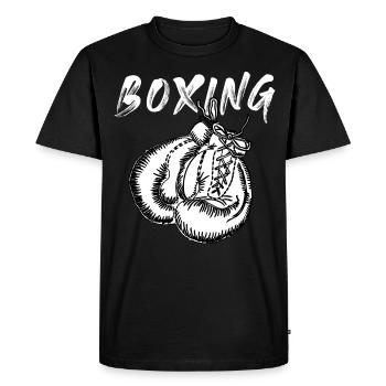 boxe - T-shirt Premium bio Homme - noir - Devant - Nico (187cm)