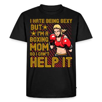 Boxing Mom Funny Quote - Men's Premium Organic T-Shirt - black - Front - Nico (187cm)
