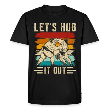 Embrassons-le Sumo - T-shirt Premium bio Homme - noir - Devant - Nico (187cm)