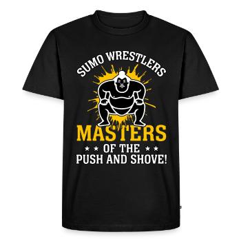 Les lutteurs de sumo maîtres du push and shove - T-shirt Premium bio Homme - noir - Devant - Nico (187cm)