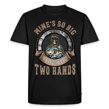 Le mien est si gros que je dois utiliser deux mains - T-shirt Premium bio Homme - noir - Devant - Nico (187cm)