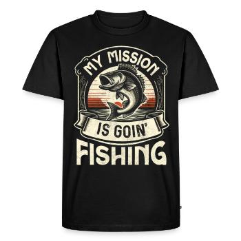 Ma mission est d'aller à la pêche - T-shirt Premium bio Homme - noir - Devant - Nico (187cm)