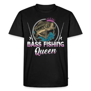 Reine de la pêche à l’achigan - T-shirt Premium bio Homme - noir - Devant - Nico (187cm)