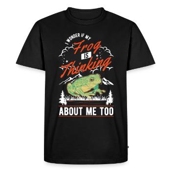 Frog Gift Tree Frog - Men's Premium Organic T-Shirt - black - Front - Nico (187cm)