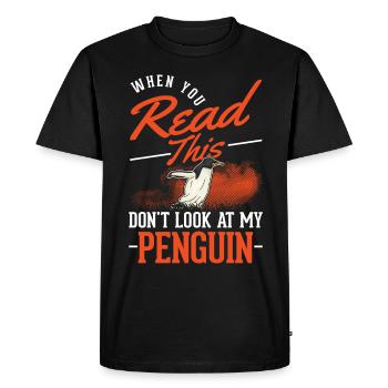 Pingouin Pingouin Empereur Pingouin aux yeux jaunes - T-shirt Premium bio Homme - noir - Devant - Nico (187cm)