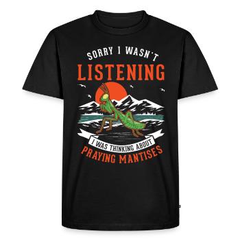 Cadeau mante mante mante mante mante - T-shirt Premium bio Homme - noir - Devant - Nico (187cm)