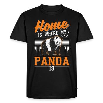 La maison est là où se trouve mon panda - T-shirt Premium bio Homme - noir - Devant - Nico (187cm)