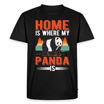 La maison est là où se trouve mon panda - T-shirt Premium bio Homme - noir - Devant - Nico (187cm)