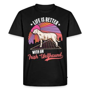 Irischer Wolfshund Irish Wolfhound - T-shirt Premium bio Homme - noir - Devant - Nico (187cm)