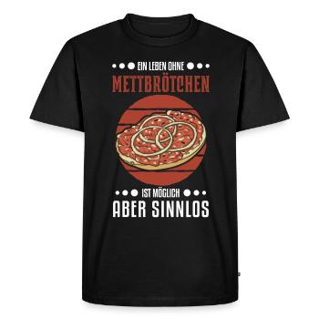 Mett Hackepeter, amoureux de Mettbrötchen - T-shirt Premium bio Homme - noir - Devant - Nico (187cm)