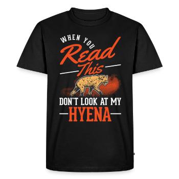 Hyène Cadeau Aardwolf Hyène - T-shirt Premium bio Homme - noir - Devant - Nico (187cm)