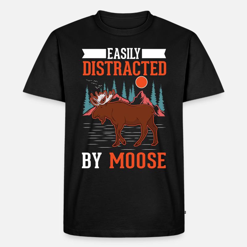 Elch Geschenk Elchgeweih Skandinavien - Männer Premium Bio T-Shirt - Schwarz