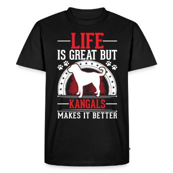 Life is great But Kangals makes it better - Men's Premium Organic T-Shirt - black - Front - Nico (187cm)