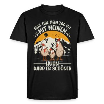 Poulets Poulet Poulet fermier - T-shirt Premium bio Homme - noir - Devant - Nico (187cm)