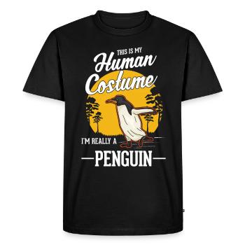 Pinguin Human Costume Penguin - Men's Premium Organic T-Shirt - black - Front - Nico (187cm)