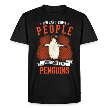 Pingouin cadeau Pingouin Pingouin aux yeux jaunes - T-shirt Premium bio Homme - noir - Devant - Nico (187cm)