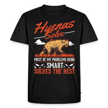 Hyène Cadeau Aardwolf Hyène - T-shirt Premium bio Homme - noir - Devant - Nico (187cm)