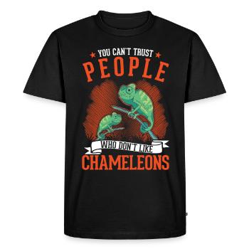 Chameleon Gift Chameleon - Men's Premium Organic T-Shirt - black - Front - Nico (187cm)