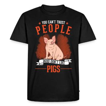 Cadeau de cochons fermier Piggy - T-shirt Premium bio Homme - noir - Devant - Nico (187cm)