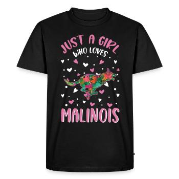 Fille Malinois Berger Belge - T-shirt Premium bio Homme - noir - Devant - Nico (187cm)