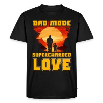 Mode papa Amour suralimenté - T-shirt Premium bio Homme - noir - Devant - Nico (187cm)