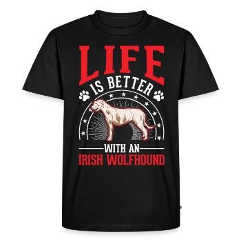 Irischer Wolfshund Irish Wolfhound - T-shirt Premium bio Homme - noir - Devant - Nico (187cm)
